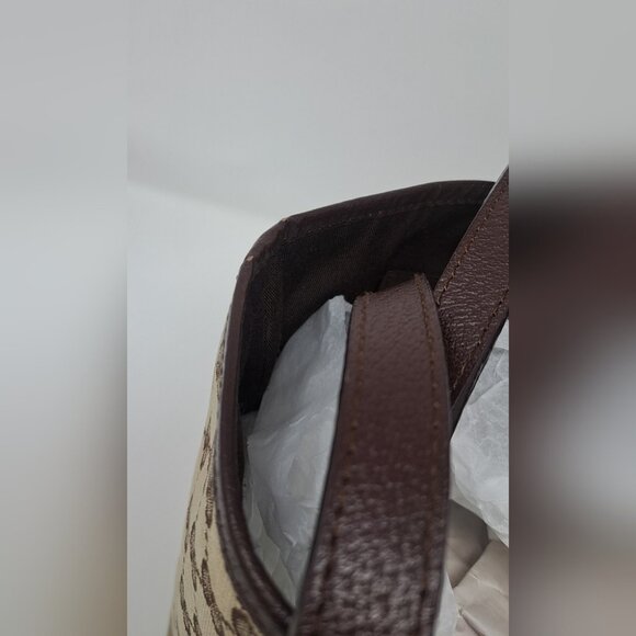 Gucci Women's GG Canvas Shelly Tote Bag Hand Bag Web Stripe Leather 137396 - Picture 9 of 16